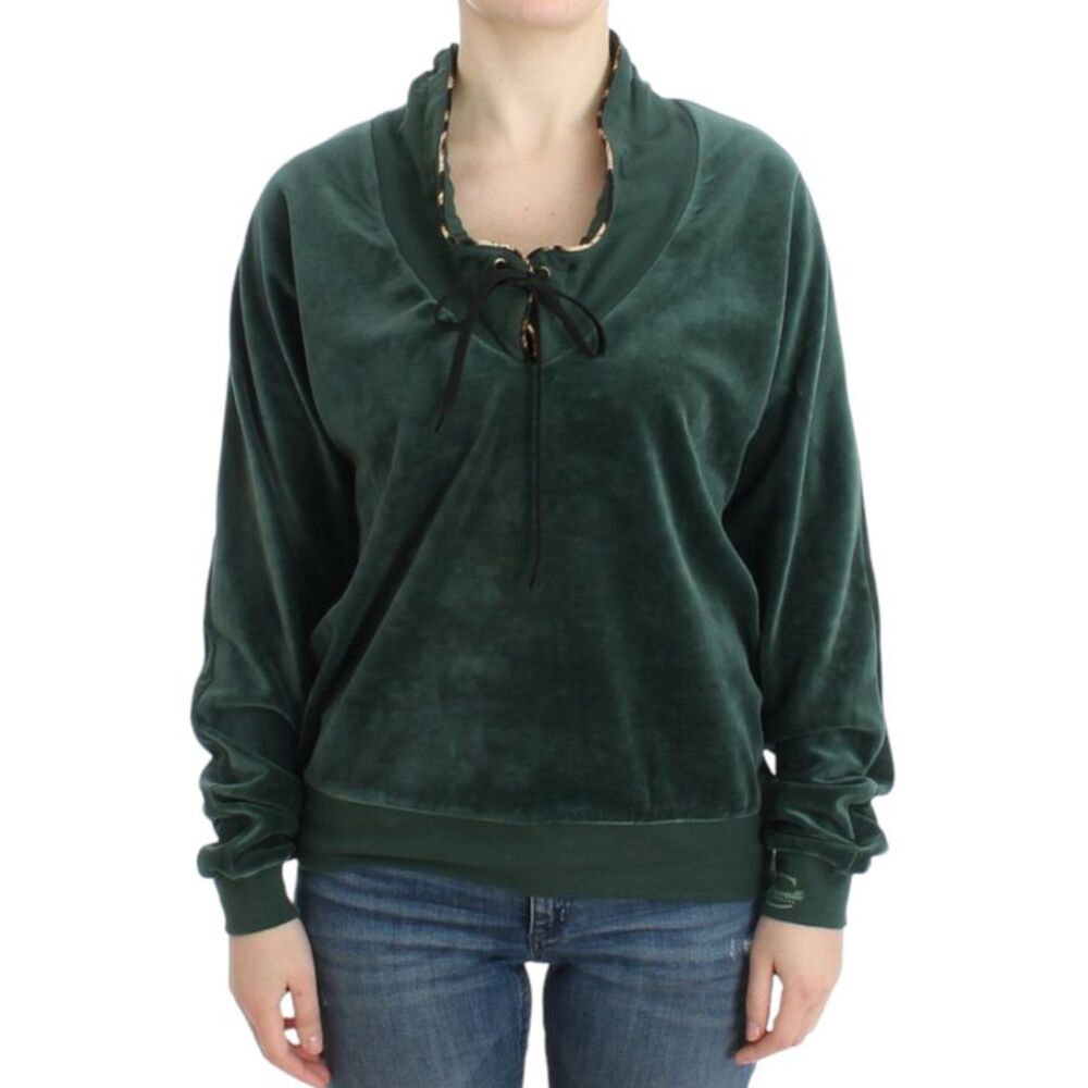 Cavalli Green velvet cotton Women's sweater
